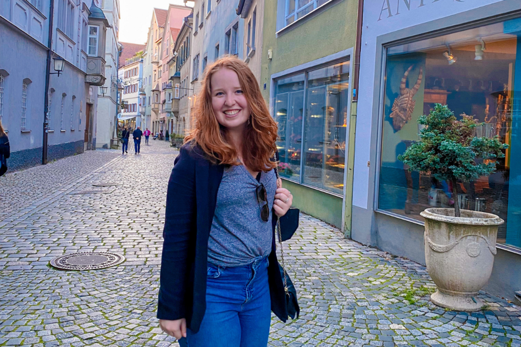 Ruby Roberg, DAAD Young Ambassador alum in town near lake konstanz